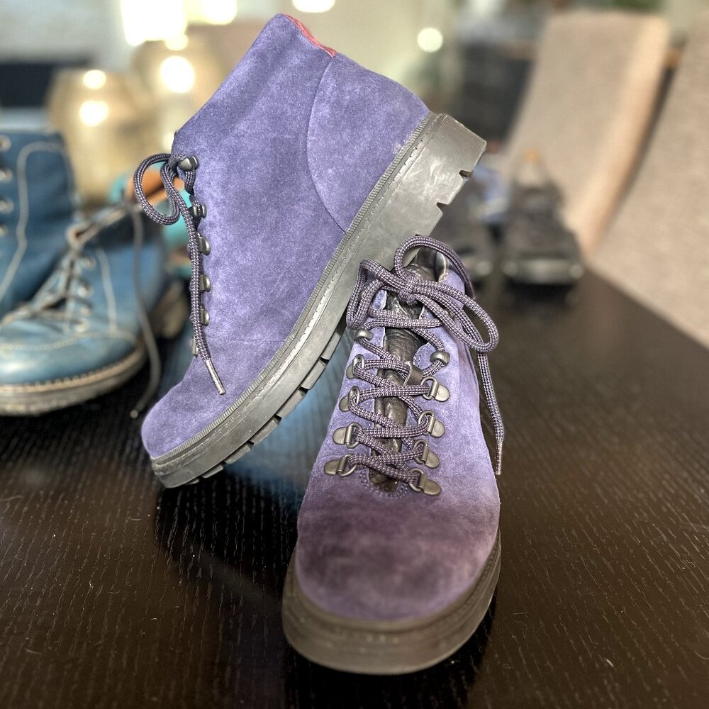 Camper Purple Suede Combat Boot